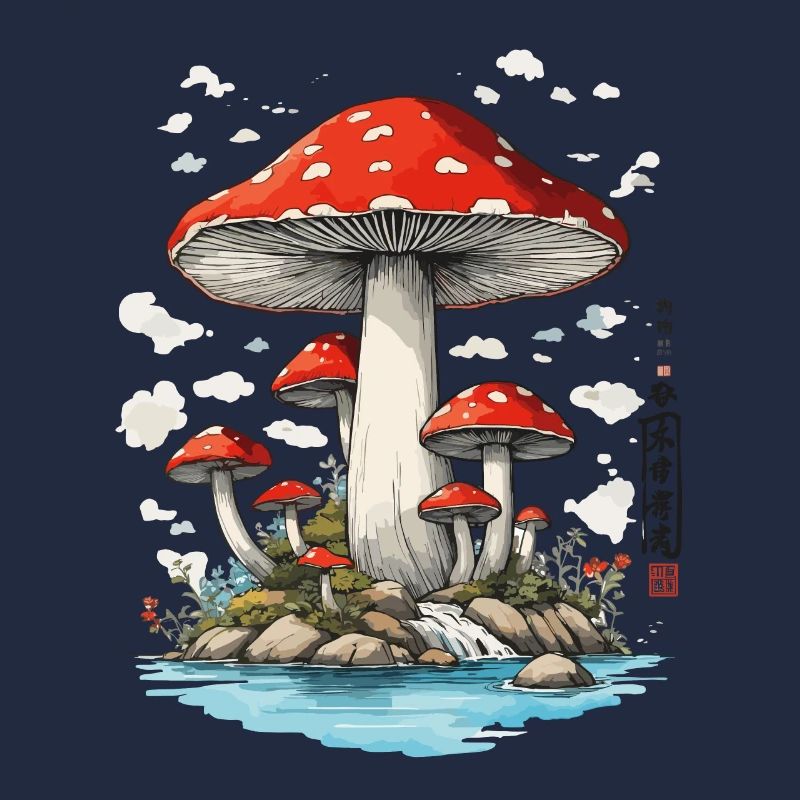 Retro Toadstool Art Mushroom Picker Design
