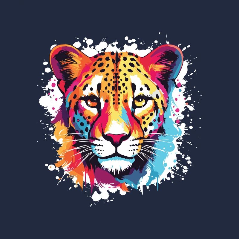Cheetah Pop Art Head