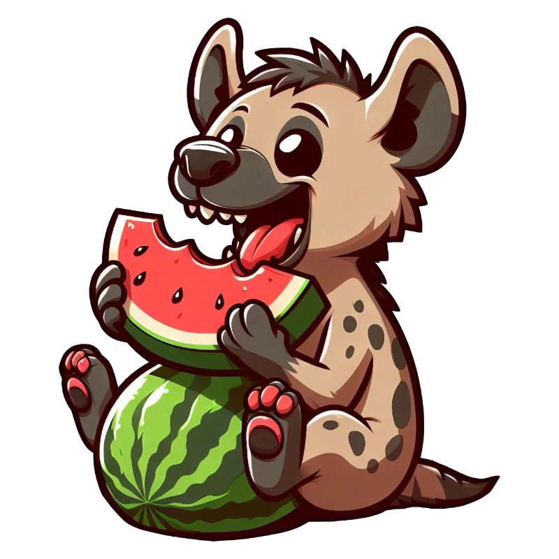 Hyäne mit Wassermelone Sommerfrucht