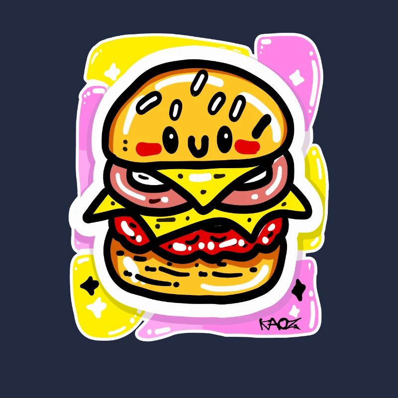 Joyeux hamburger kawaii