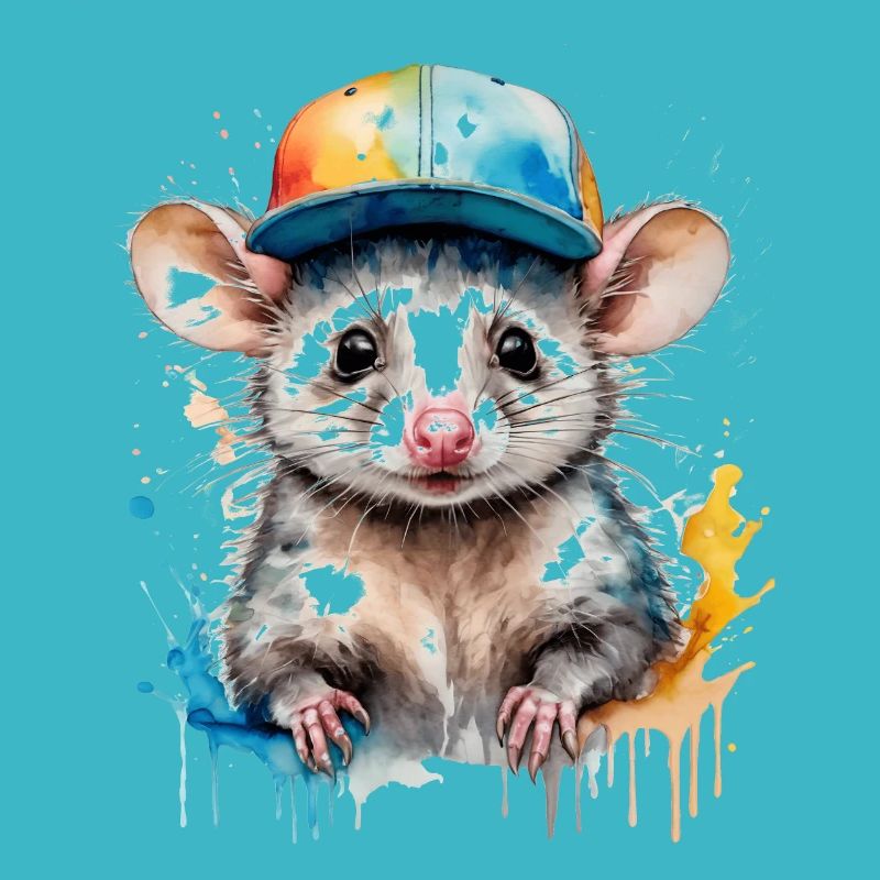 Opossum Snapback Cap Cool Tier Design Print
