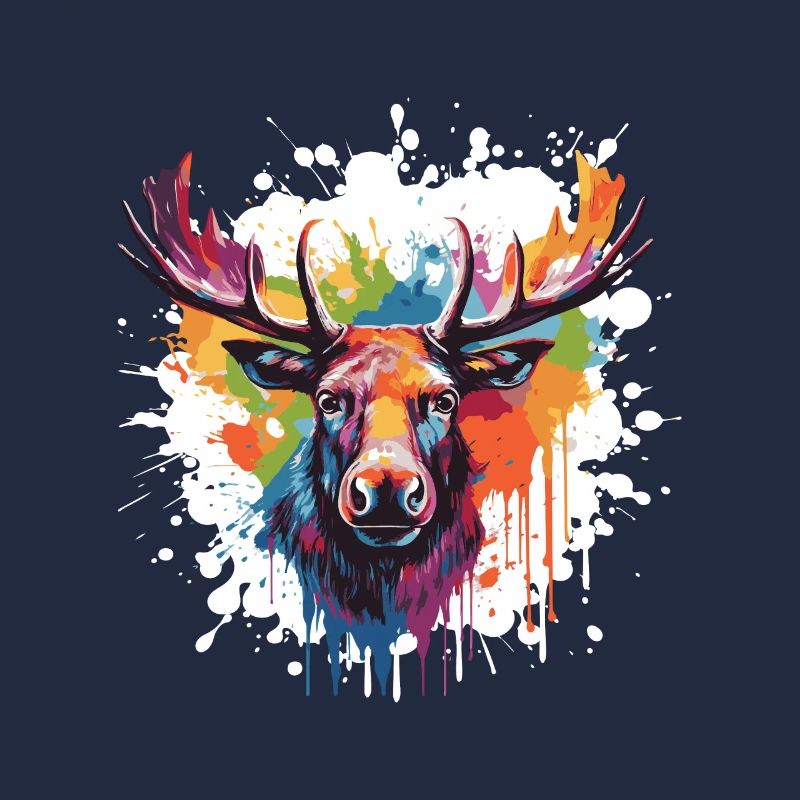 Moose Head Portrait Pop Art
