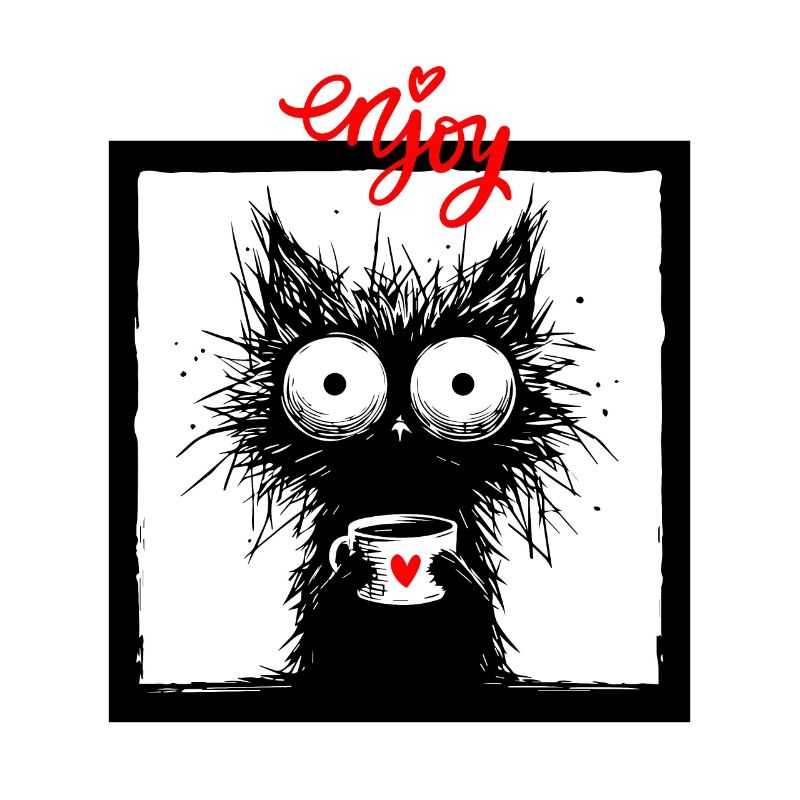 Cat Coffee Coffee Drinker Cat Mom Funny Meow