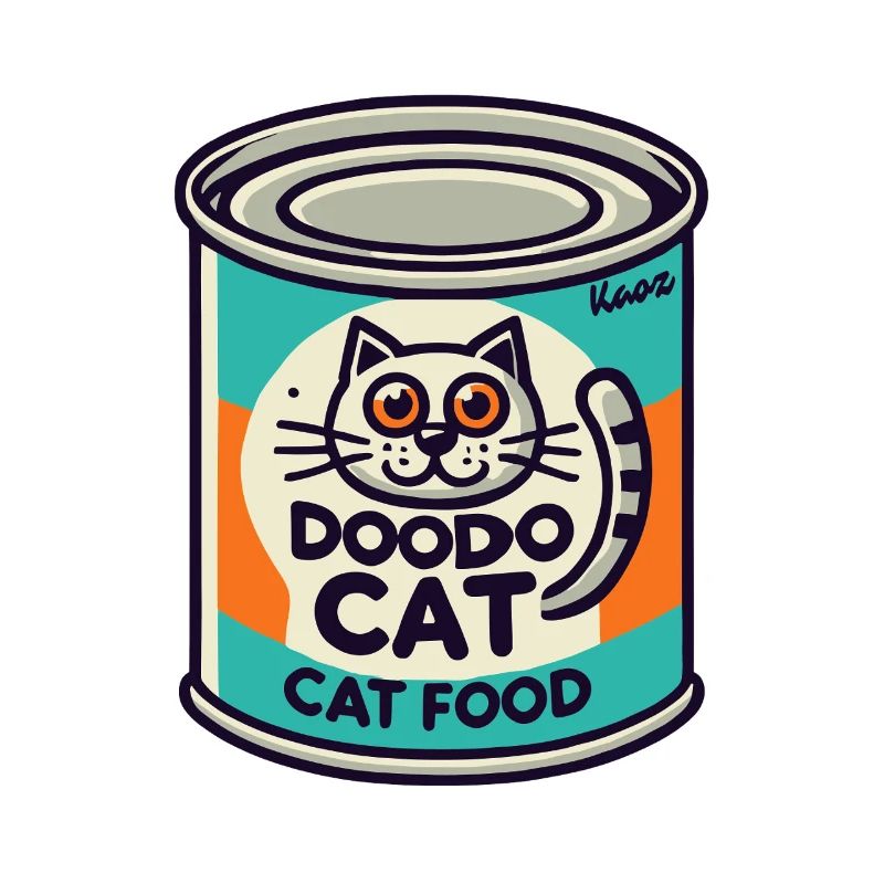 Retro Katzenfutter-Dose „Doodo Cat“