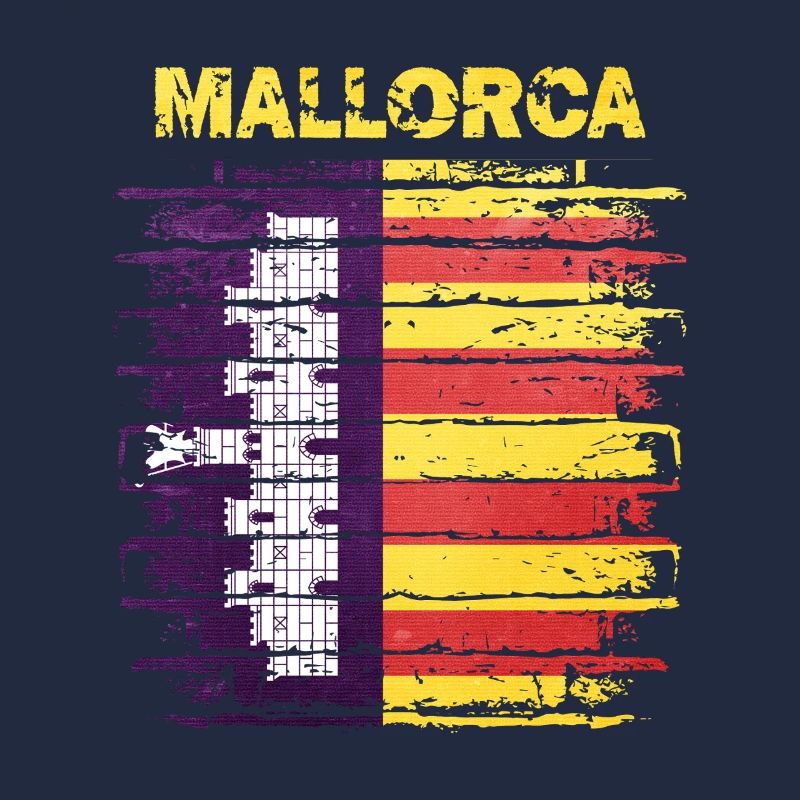 Horizon de Majorque avec le drapeau espagnol