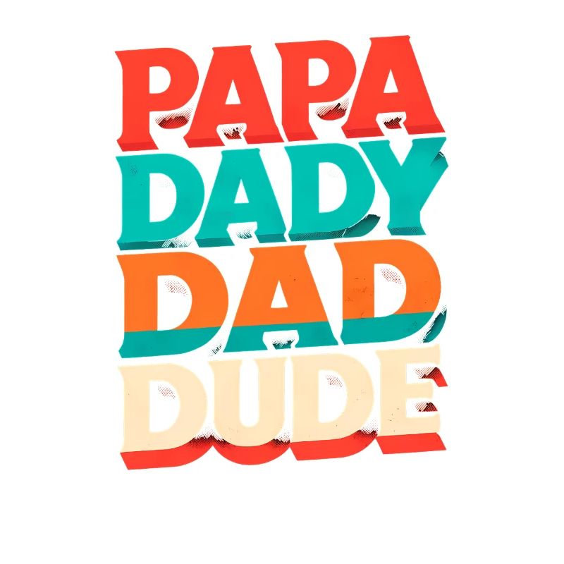 Papa Dad Dude Retro Rainbow
