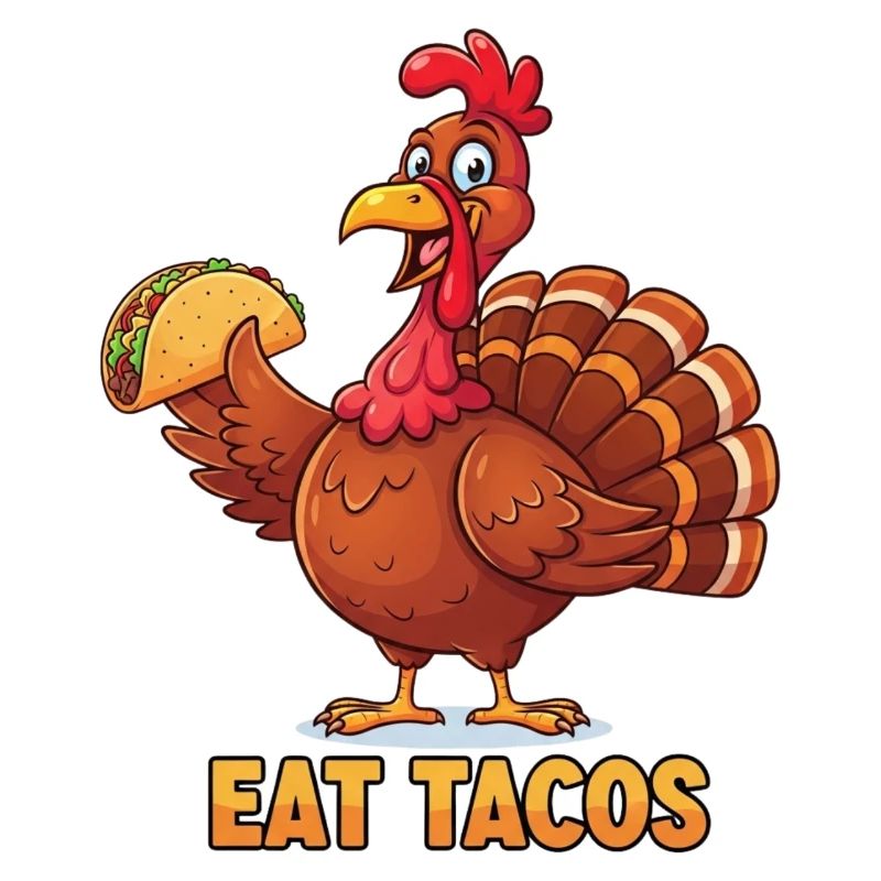 Manger des tacos Dessin animé Dinde
