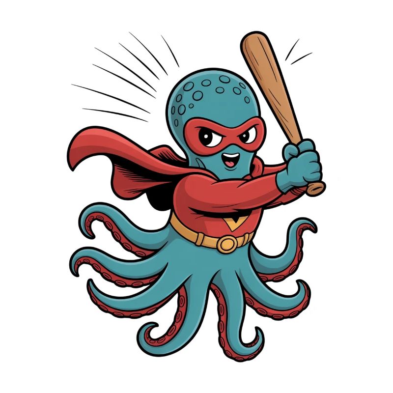 Baseball Oktopus Superheld