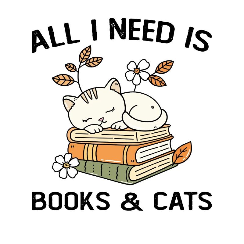 Bücher und Katzen Geschenkidee Frau Mann