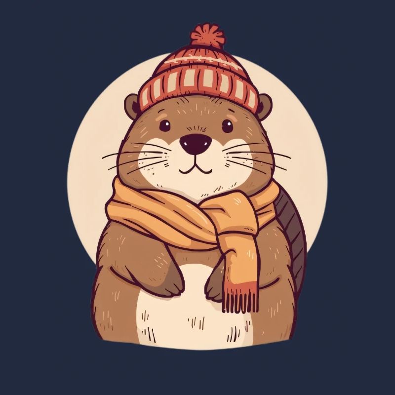 Bieber d’hiver avec écharpe et chapeau