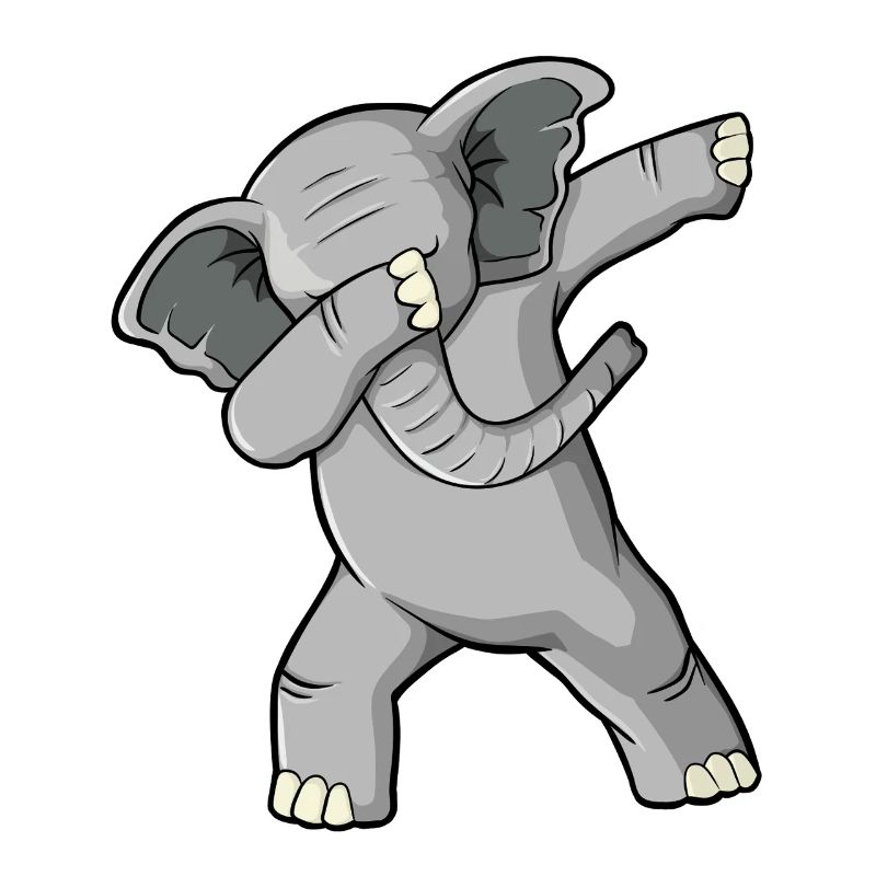 Dabbing Elephant Funny Dab Dance Cute Safari Anima