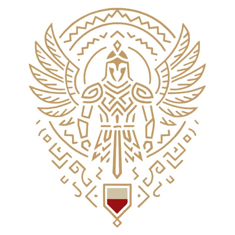 Minimalist Winged Hussar Warrior Emblem