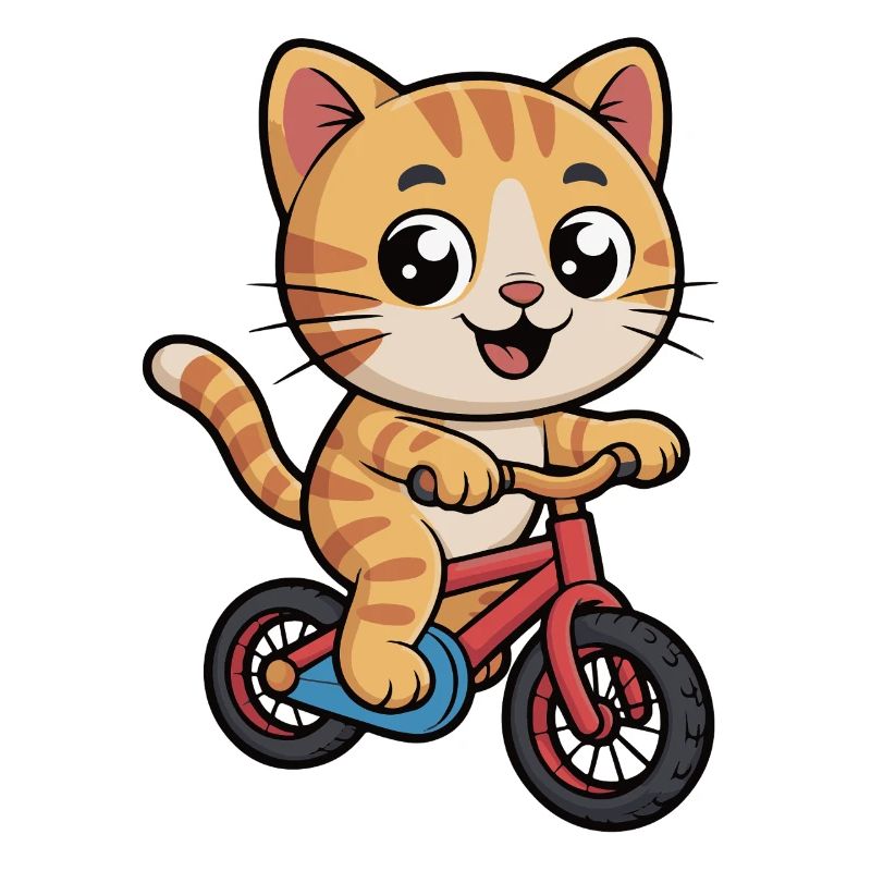 Cat cyclists on bicycles