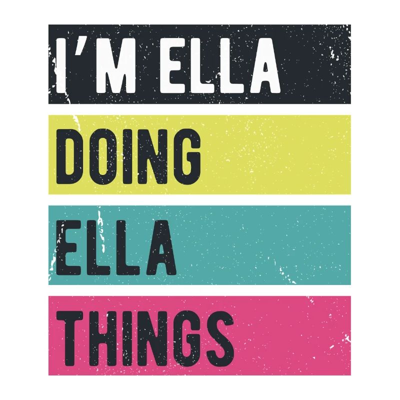 Ich bin Ella, die Ella-Dinge Retro-Farben machen