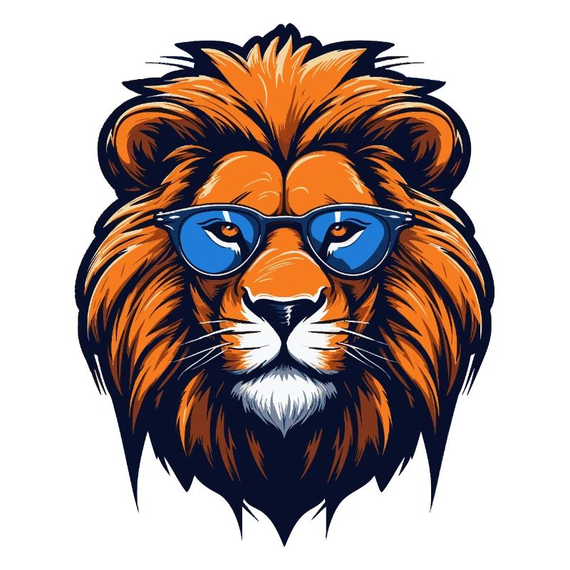 Löwe mit blauer Brille - Pop Art