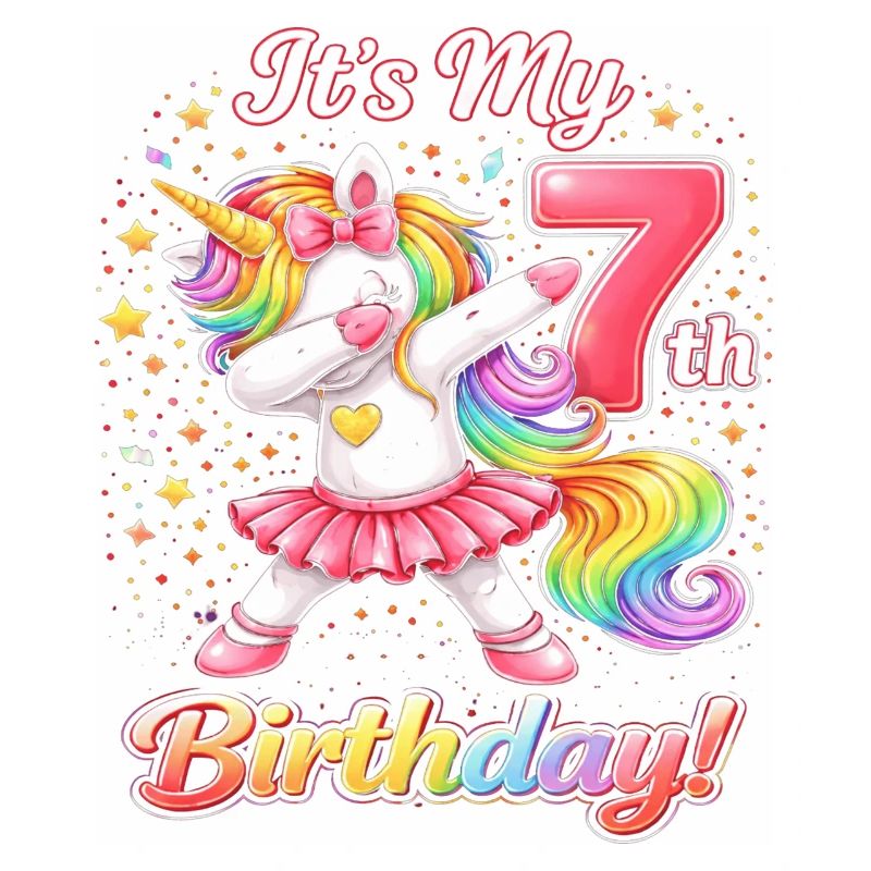 Regenbogen Einhorn 7. Geburtstag