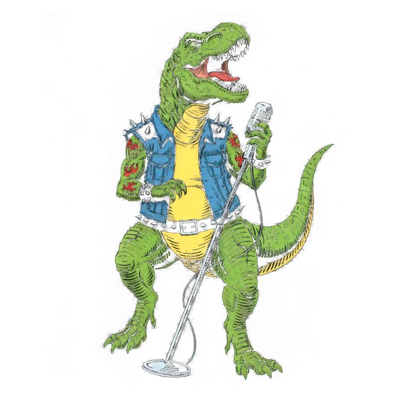 Dino Rock star mit Mikro
