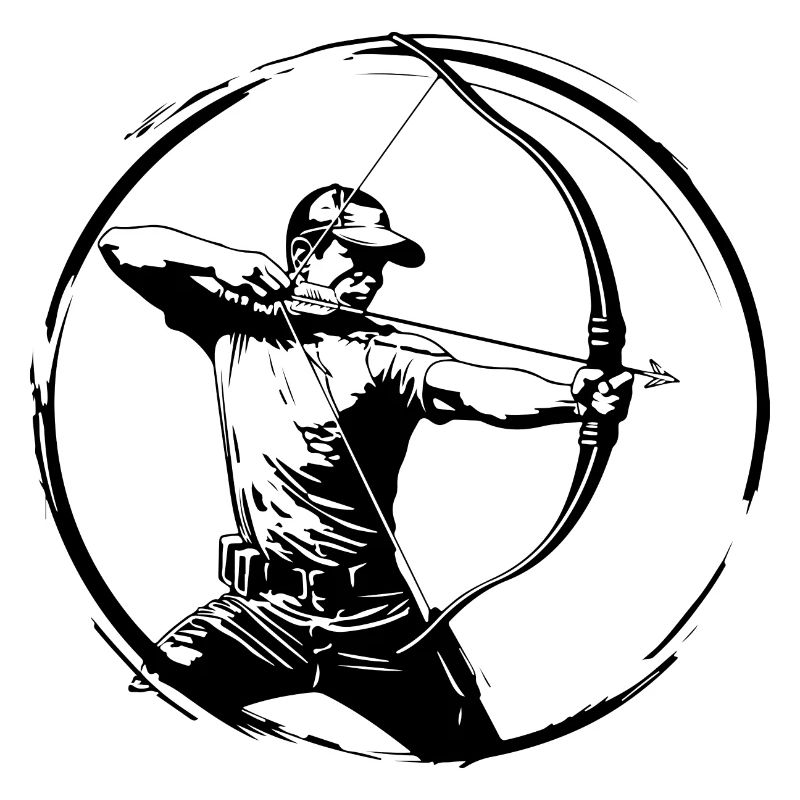 Bogenschießen Mann Silhouette