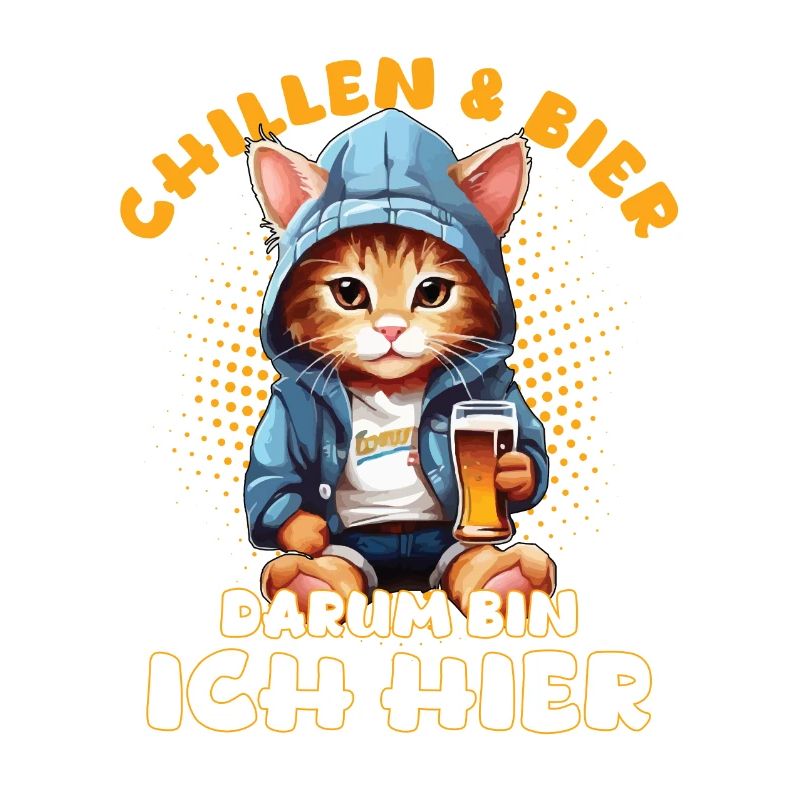 Chat de refroidissement et de bière