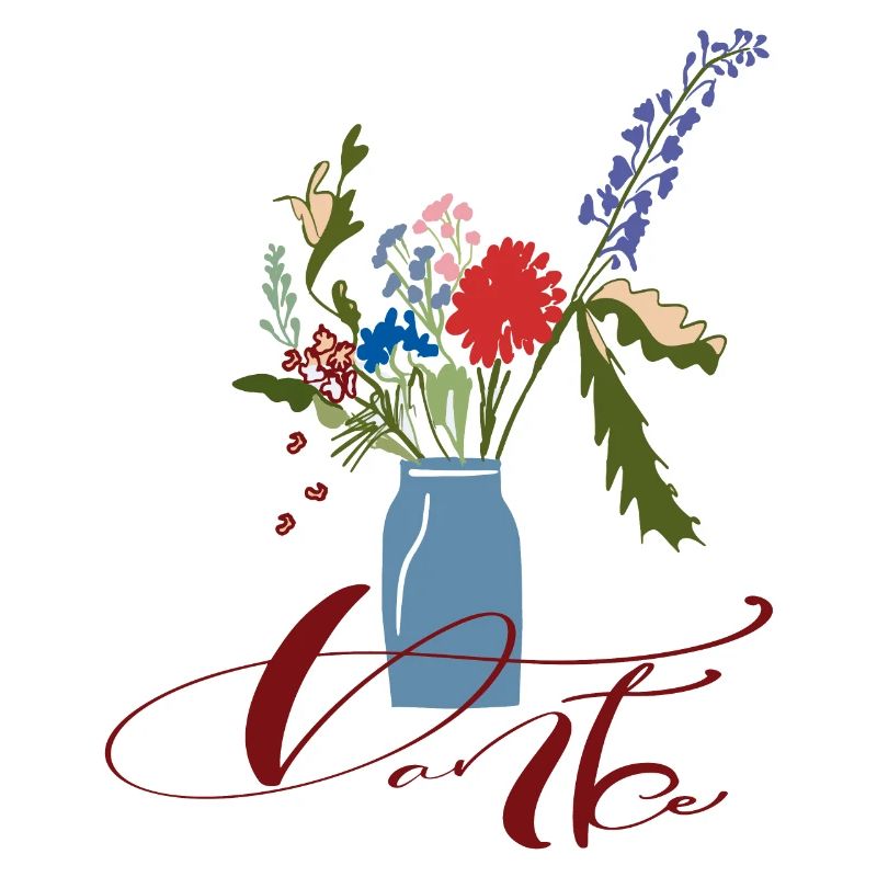 Merci avec un bouquet de fleurs