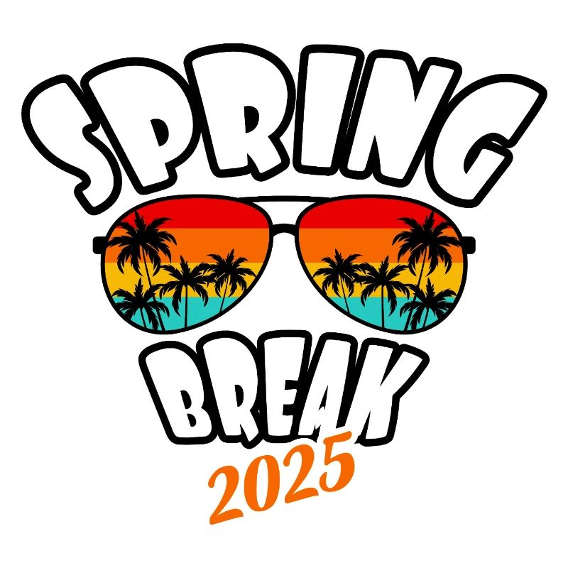 Spring Break 2025 Retro Sunset & Beach