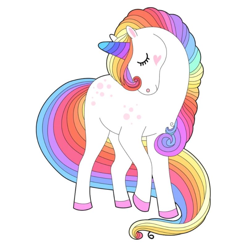 Verzaubertes Regenbogenmähnen-Einhorn