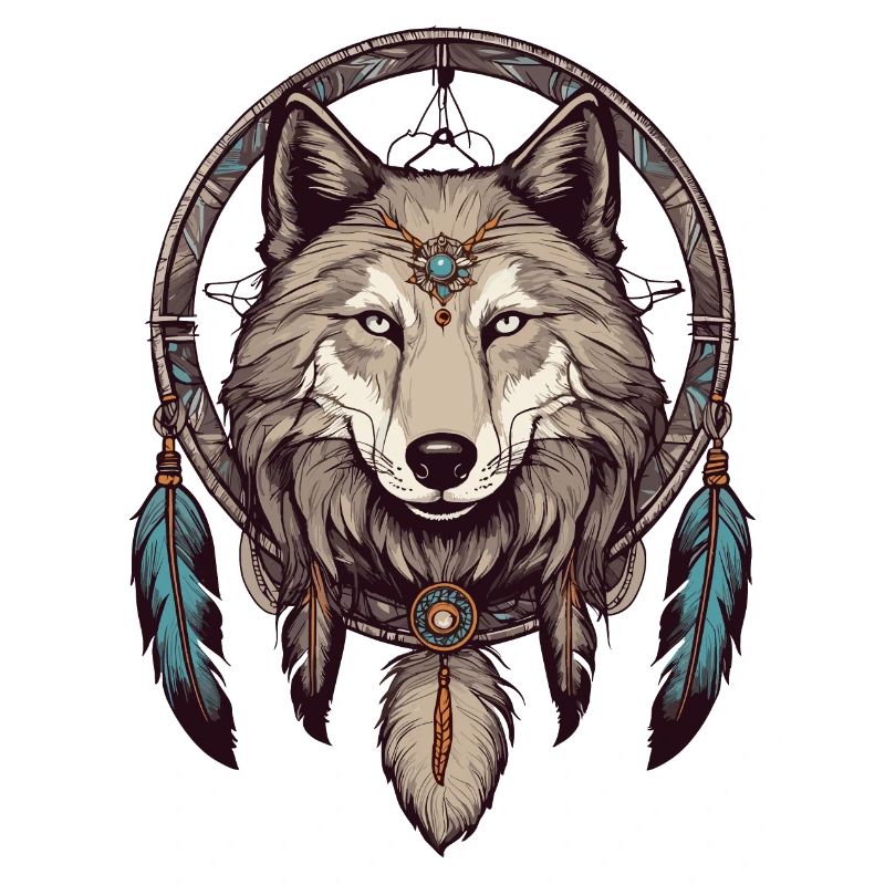 Traumfänger mit Wolf