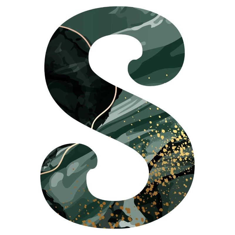 Green Marbled S Letter