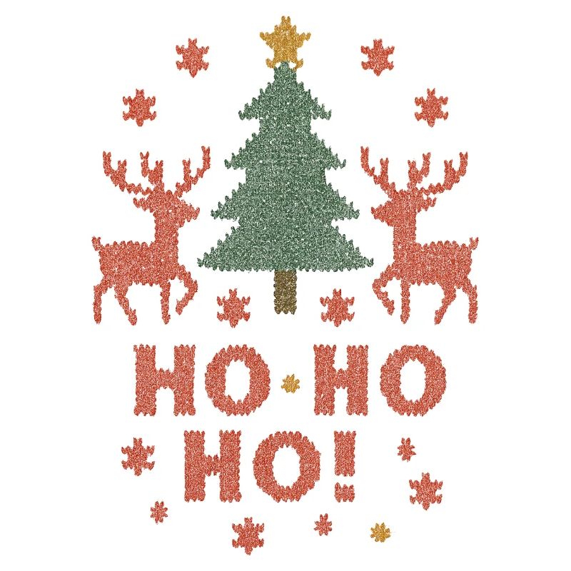 Sapin de Noël avec renne HO HO HO