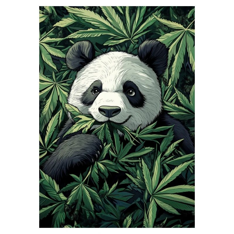 Panda in Cannabis Leaf Dream
