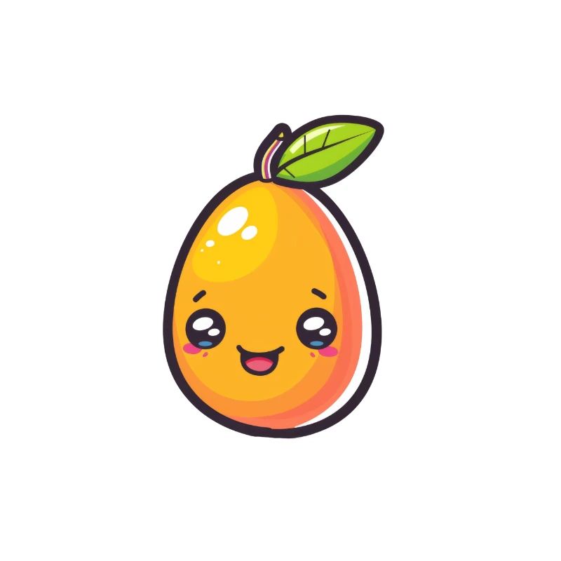 Fruit orange vif dans le style dessin animé