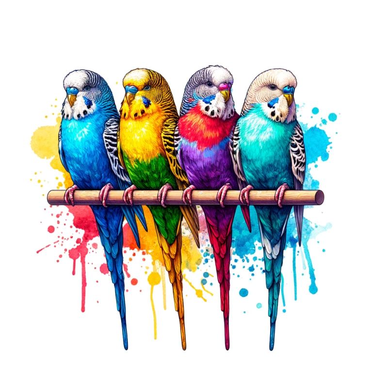Perruches colorées