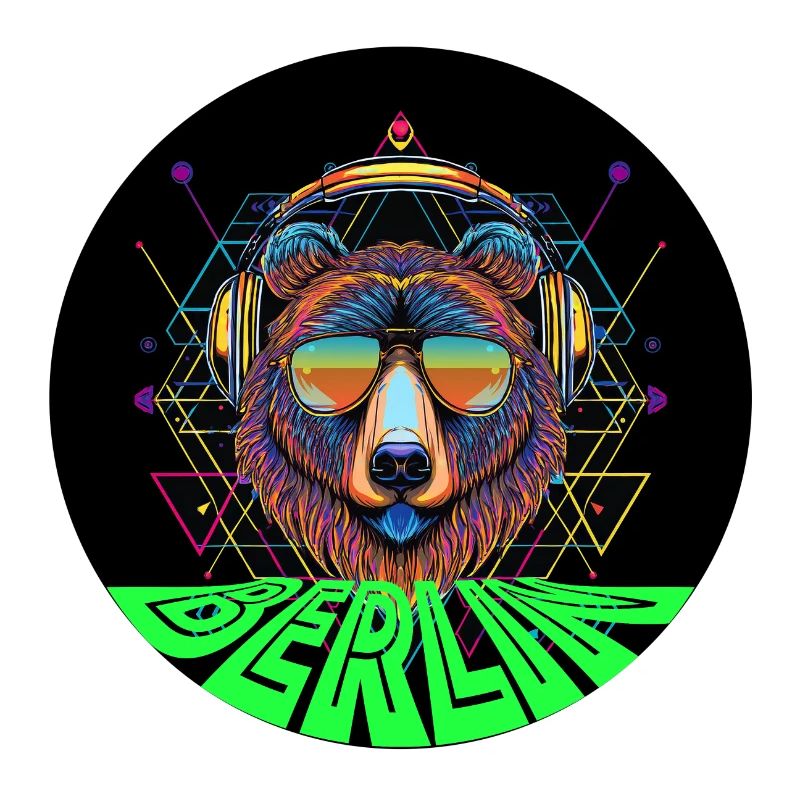 rund Bär mit Kopfhörer techno