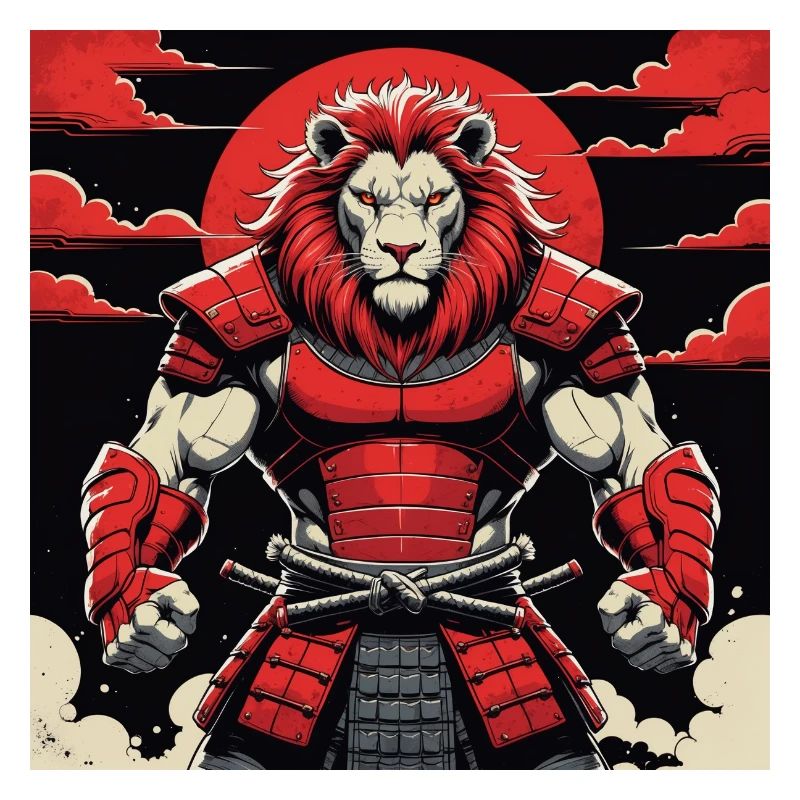 Samurai-Löwen-Krieger