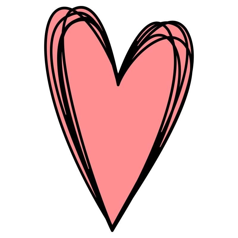 Heart Pink Scribble Doodle Gift Love
