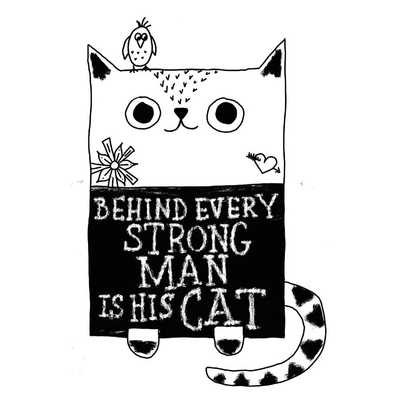 behind every strong man is his cat...