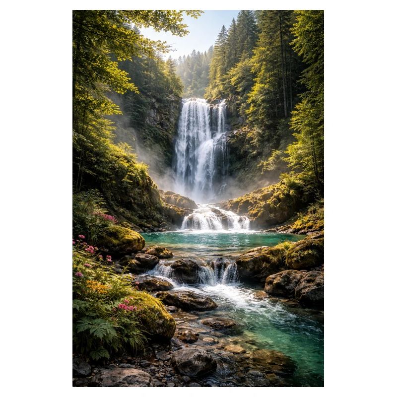 Greenery by the waterfall