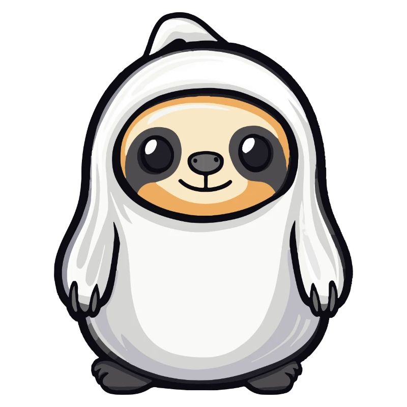 Sloth Halloween Comic Ghost