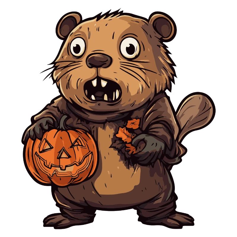 Biber Halloween Comic Lustig
