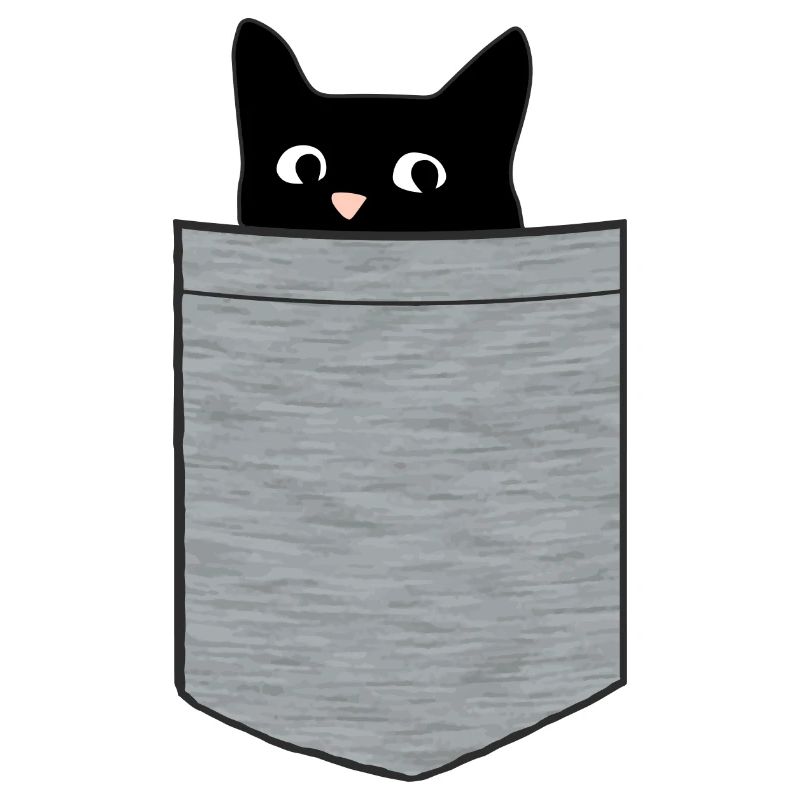 Schwarzes Kätzchen in Brusttasche