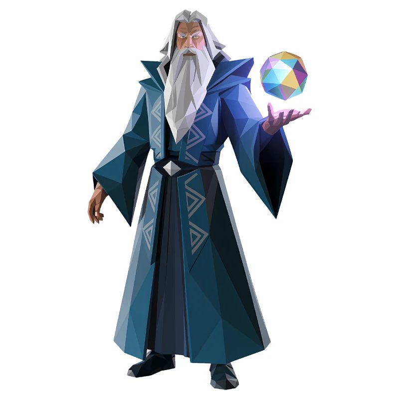 Wise Wizard - Cooles Low-Poly-Logo