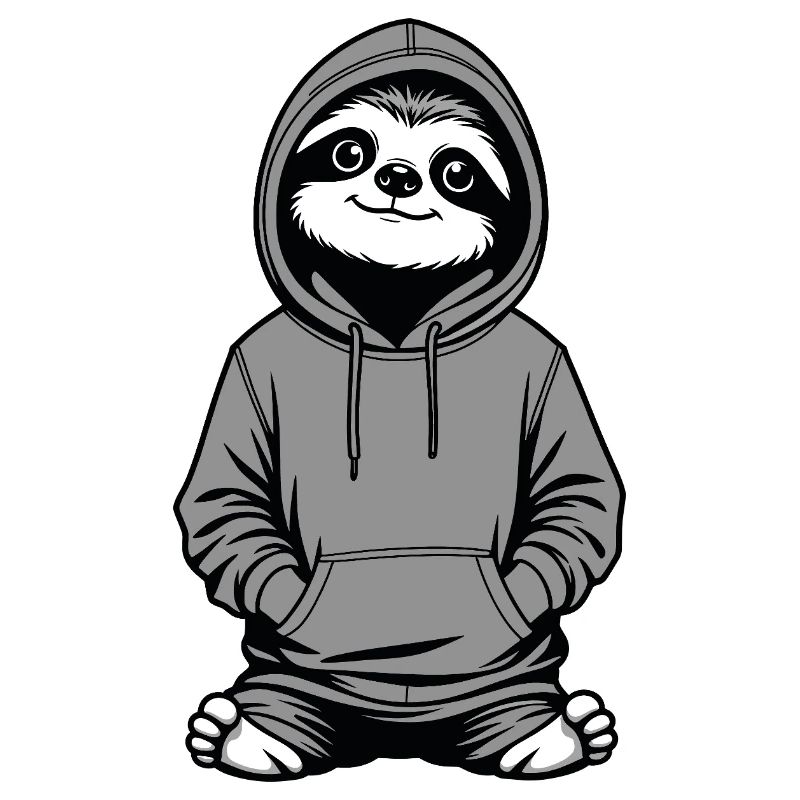 Slow-Chill Sloth Pullover Hoodie