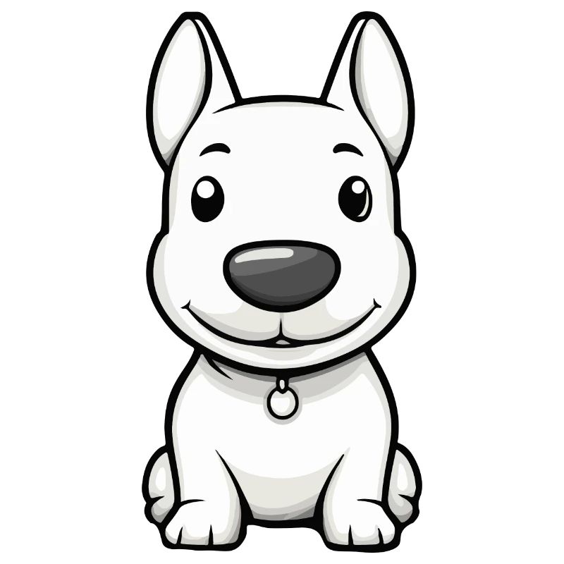 Bull Terrier Chien Bande Dessinée Mignon