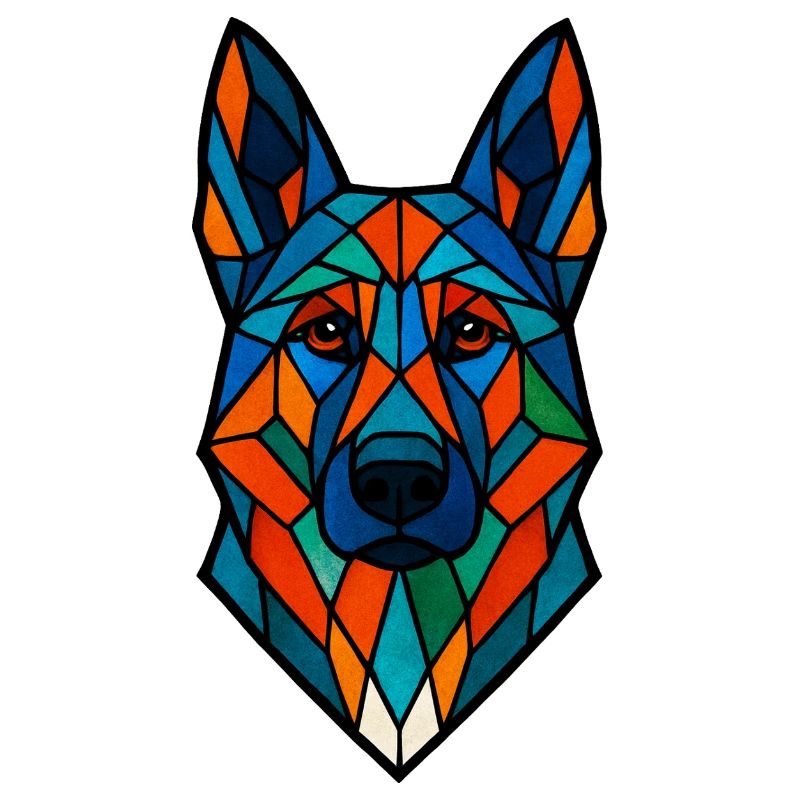 Geometrischer Deutscher Schäferhund – Bunter Hund A