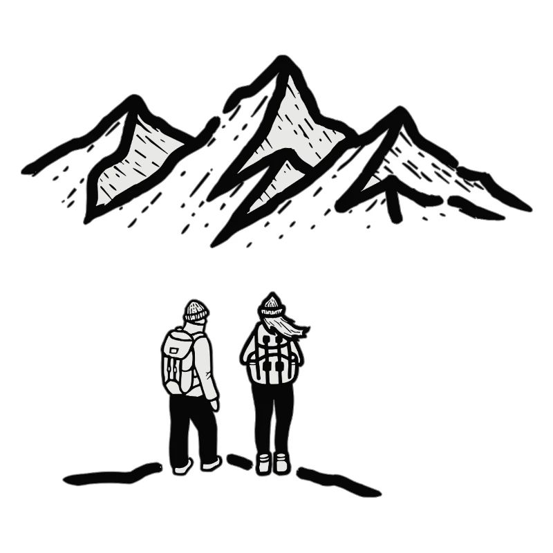 Summit path: Mountaineering duo