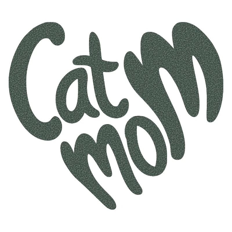 Lettrage en forme de cœur de maman chatte avec texture granuleuse