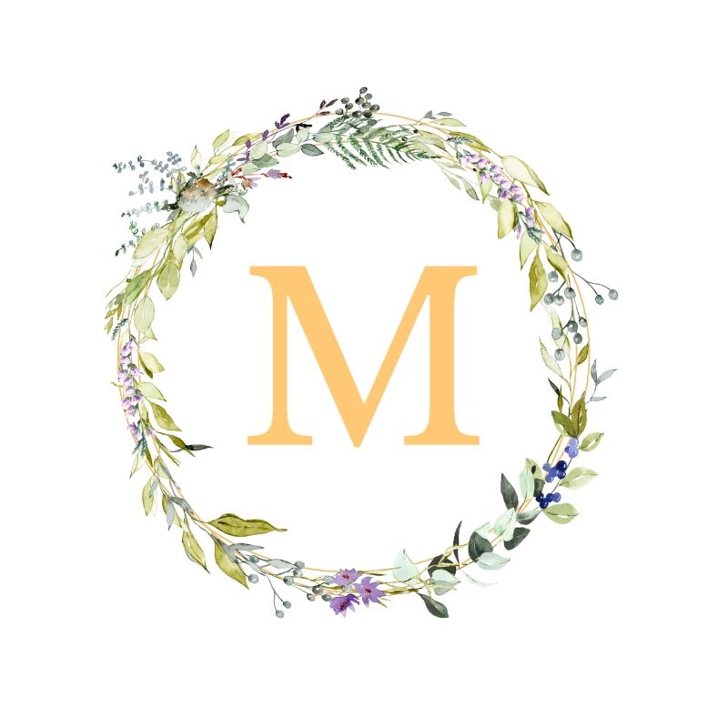 M Monogram Eucalyptus Wreath