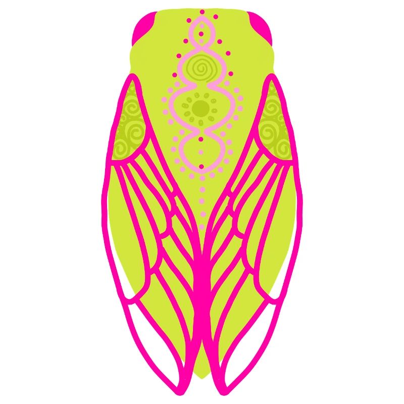 Fluorescent coloured cicada