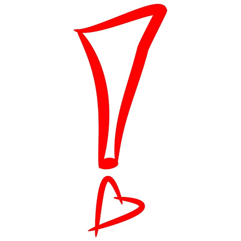 Point d'exclamation avec coeur rouge