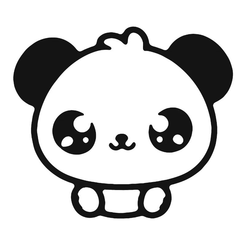 Cuddly Panda Head Illustration